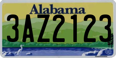AL license plate 3AZ2123