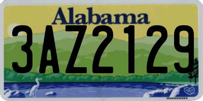AL license plate 3AZ2129