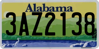 AL license plate 3AZ2138
