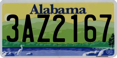 AL license plate 3AZ2167