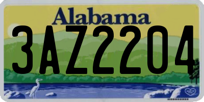 AL license plate 3AZ2204