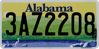 AL license plate 3AZ2208