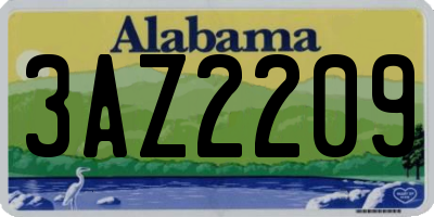 AL license plate 3AZ2209