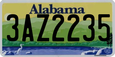 AL license plate 3AZ2235