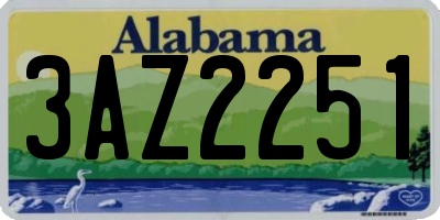 AL license plate 3AZ2251