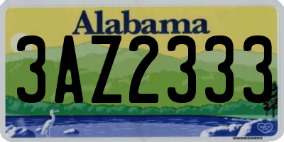 AL license plate 3AZ2333