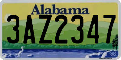 AL license plate 3AZ2347