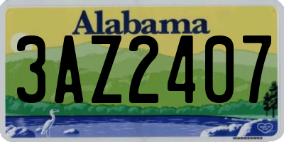 AL license plate 3AZ2407