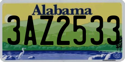 AL license plate 3AZ2533