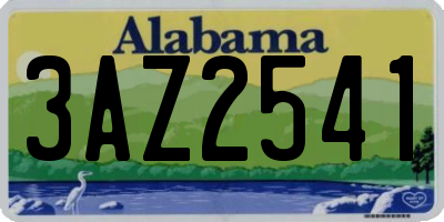 AL license plate 3AZ2541
