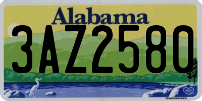 AL license plate 3AZ2580