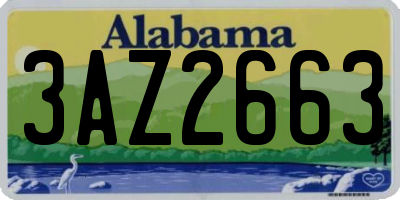 AL license plate 3AZ2663