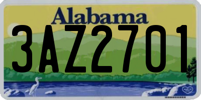 AL license plate 3AZ2701