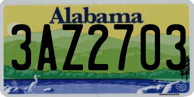 AL license plate 3AZ2703