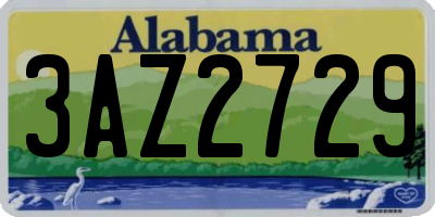 AL license plate 3AZ2729