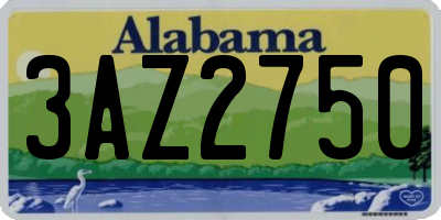 AL license plate 3AZ2750