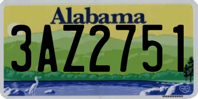AL license plate 3AZ2751
