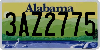 AL license plate 3AZ2775