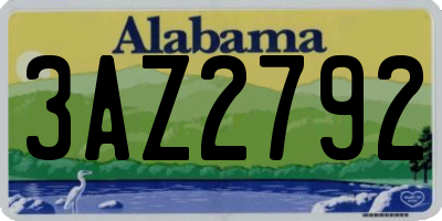 AL license plate 3AZ2792