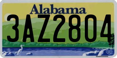 AL license plate 3AZ2804
