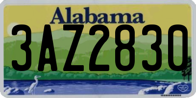 AL license plate 3AZ2830