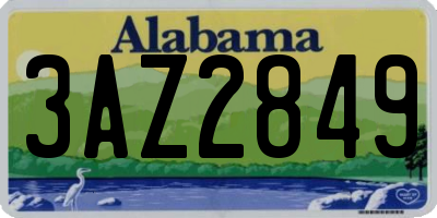 AL license plate 3AZ2849