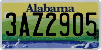AL license plate 3AZ2905
