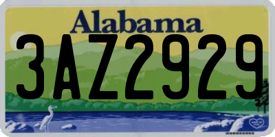 AL license plate 3AZ2929