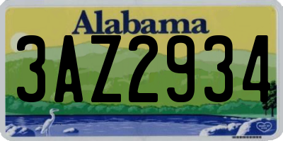 AL license plate 3AZ2934