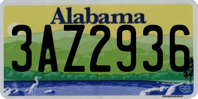 AL license plate 3AZ2936