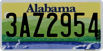 AL license plate 3AZ2954