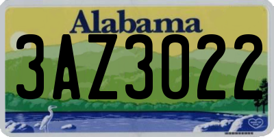 AL license plate 3AZ3022