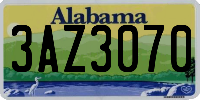 AL license plate 3AZ3070