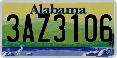 AL license plate 3AZ3106
