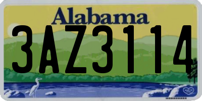 AL license plate 3AZ3114