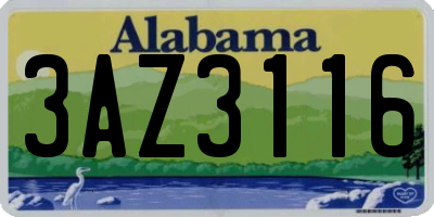 AL license plate 3AZ3116