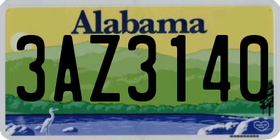 AL license plate 3AZ3140