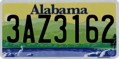 AL license plate 3AZ3162