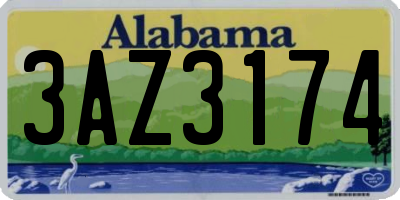 AL license plate 3AZ3174