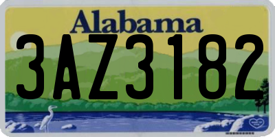AL license plate 3AZ3182