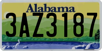 AL license plate 3AZ3187