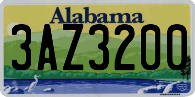 AL license plate 3AZ3200