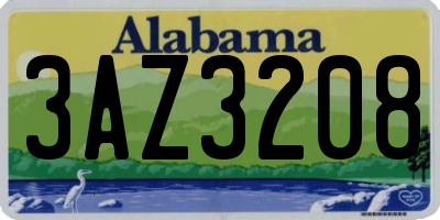 AL license plate 3AZ3208