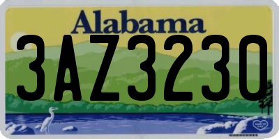AL license plate 3AZ3230