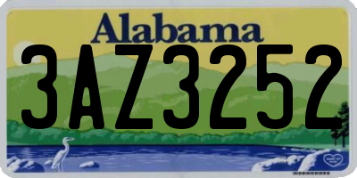 AL license plate 3AZ3252