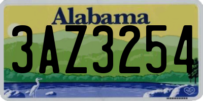 AL license plate 3AZ3254