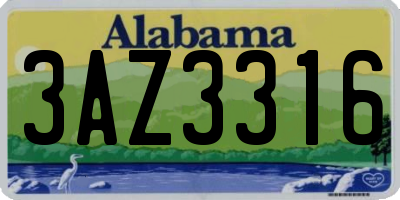 AL license plate 3AZ3316