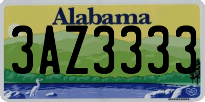 AL license plate 3AZ3333