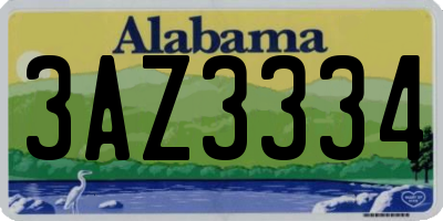 AL license plate 3AZ3334