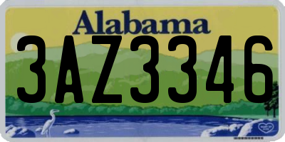 AL license plate 3AZ3346